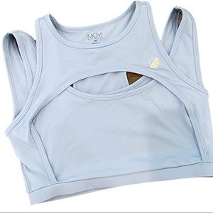 Movi Fitness top. EUC. Sz Medium. Pale blue